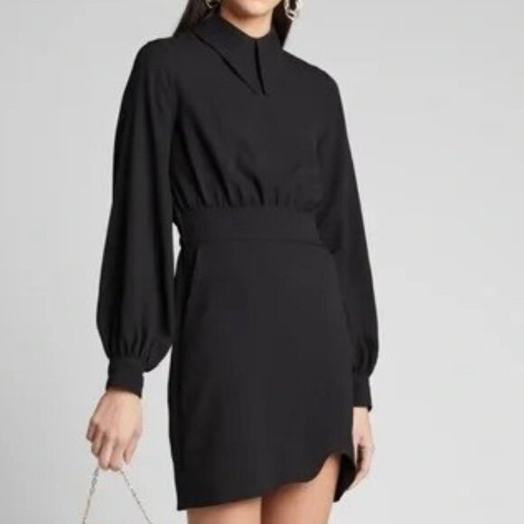 Ganni Black Peter Pan Collar Dress 38 - Picture 12 of 12